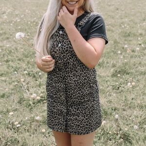 SO Tan and Black Animal Print Dress